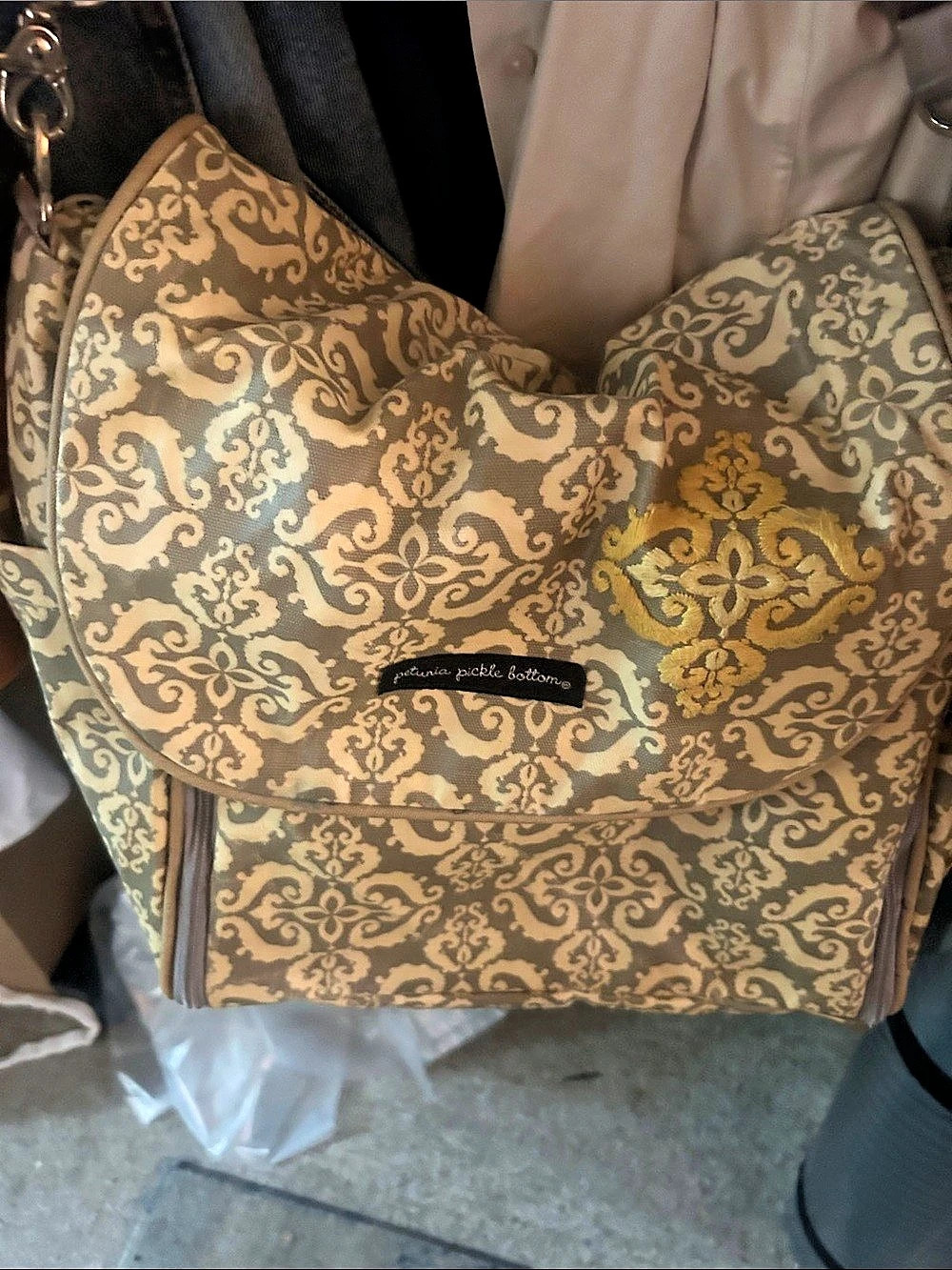 Loungefly Patterned Shoulder Bag in Brown & Gold-diaper bag waterproof